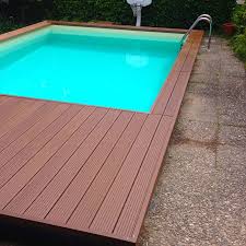 Piso Al Aire Libre De Wpc Disenado Para La Piscina Impermeable Antideslizante Wpc Wpcdeck Decking Ou Outdoor Flooring Outdoor Wall Panels Swimming Pools