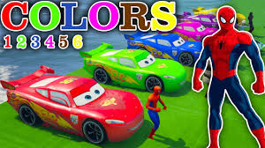Spiderman coloring pages for kids. Learn Colors And Numbers With Spiderman And Mcqueen Cars Nursery Rhymes Youtube