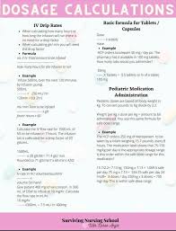 Laminated Dosage Calculations Study Sheet With Practice Section Nursing School Notes Medical School Studying Nursing School Studying
