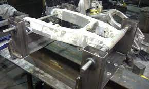 Swingarm And Frame Jig By Stigvr Homemade Swingarm And Frame Jig Consisting Of An Identical Pivot Mount For Motorcycle Frames Motorcycle Design Build A Bike