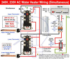 Currently 1 40 gallon electric water heater. How To Wire 240v 230v Simultaneous Water Heater Thermostat Water Heater Thermostat Heater Thermostat Water Heater Installation