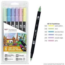 Tombow Dual Brush Pen Abt 6p 2 Pastellfarben Coisas De Papelaria Artigos De Papelaria Material De Papelaria