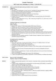 Social Sciences Resume Samples Velvet Jobs