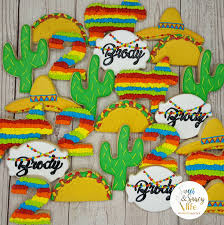 Taco Two S Day Birthday Cookies Cookie Birthday Party Birthday Cookies Fiesta Theme Party