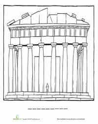 Parthenon Coloring Page Worksheet Education Com Ancient Greece For Kids Ancient Greece Art Parthenon