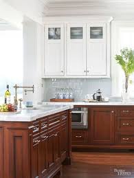 Newly stained wood floors, cabinetry painted gray. Two Tone Cabinets In My Small Kitchen Yes Or No