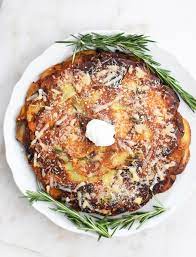 This Roasted Garlic And Caramelized Onion Galette Has Layer Upon Layers Of Flavor Roasted Garlic Potato Galette Dinner Side Dishes