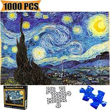 Ships from and sold by shaysnana. Jigsaw Puzzles 1000 Pieces Starry Night Vincent Van Gogh Artwork Art For Teen Adult Grown Up Puzzles Large Size Toy Games Educational Gift Jigsaw Puzzle 1000 Pcs Home Decor Starry Night Buy