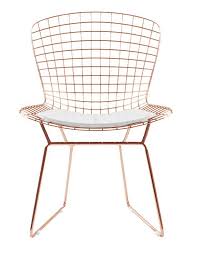 Bertoia Side Chair In Rose Gold Finish Wire Dining Chairs Solid Wood Dining Chairs Wire Chair