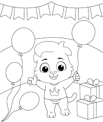 Happy birthday balloons coloring page pages. Happy Birthday Balloons Coloring Page For Kids