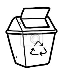 Papierkorb Karikaturvektor Und Illustration Schwarzweiss Leinwandbilder Bilder Skizzierung Skizze Zeichnen Myloview De