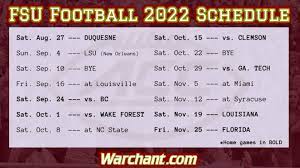 Florida State Holiday Schedule 2022 Fsu Football 2022 Schedule Released