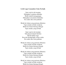 Berikut kutipan lirik lagunya inginku luahkan semuanya namun tak pernah diberi masa inginku cuba berterus …. Lirik Lagu Cinta Terbaik