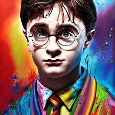 Paint Splash Art Abstract Portrait of Harry Potter Daniel Radcliffe ·  Creative Fabrica