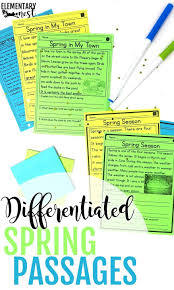 Spring Differentiated Passages For Beginning Growing And Advanced Readers Comprehensi Differentiated Reading Reading Passages Differentiated Reading Passages