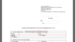 Check spelling or type a new query. Lampiran 1b Per Bkn Nomor 24 Tahun 2017 Tentang Contoh Permintaan Dan Pemberian Cuti