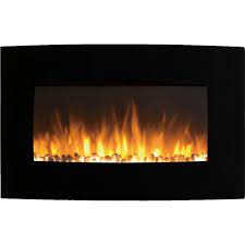 It offers 3 easily controllable settings of low heat, high heat or the flame effect only. Soho 35 Inch Curved Black Pebble Wall Mounted Electric Fireplace Walmart Com Walmart Com