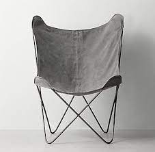 A modern and elegant take on an old favorite, this sling chair has a woven canvas cover, that is durable and lightweight. Tye Stonewashed Canvas Butterfly Chair Dark Steel