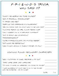 Friends Tv Show Who Said It Party Game Printable Friends Who Etsy Friends Tv Show Friends Tv Printable Friends