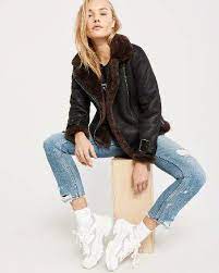 Abercrombie Fitch Faux Leather Shearling Moto Jacket Faux Fitch Abercrombie Fashion Fashion Outfits Snow Fashion