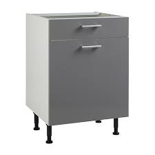 Tout meuble doit être fixé au mur avec la fixation de sécurité incluse pour éviter que le meuble ne bascule.le type de fixation dépend du matériau du mur. Meuble De Cuisine Spicy Gris Facade 1 Porte 1 Tiroir Caisson Bas L 60 Cm Castorama