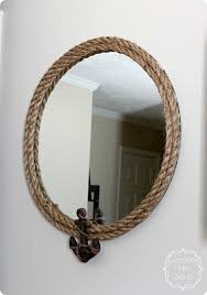 What you'll need to make pottery barn's rope lamp is a lamp repair kit, a hard foam ball, rope, plumbing pipe and glue. Nautical Rope Mirror With Anchor Knockoffdecor Com