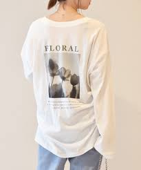 w closet バックフラワーフォトプリントロンtee tシャツ カットソー zozotown 2021 tシャツ デザイン シャツのデザイン シャツ レディース