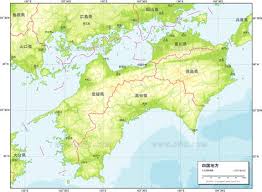 地図素材 四国地方 地勢図 83135 ベクトル地図素材 加工編集できるai形式データ アフロモール 2020 四国 地図 白地図 地図