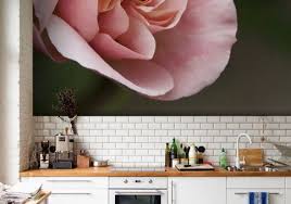 Habillage Mural Rose Pale Fabulhouse Kitchen Habillage Mural Habillage Decoration Mur