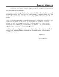 Have a look at our hotel manager cover letter example written to. Professional Room Attendant Cover Letter Examples Livecareer