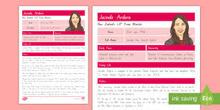 Jacinda Ardern Fact Sheet Teacher Made