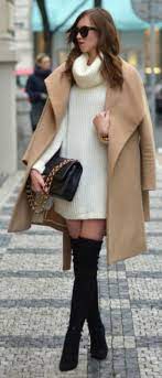 I really hope you like the camel coat outfit ideas. The Thigh High Boots Outfit 35 Ways To Wear Thigh High Boots Just The Design Chic Winter Outfits Fashion Jewerly Turtle Neck Dress Outfit