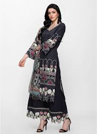 Khaddar Noir Scallop Dress