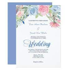 Watercolor Blue Pink Floral Wedding Invitation Zazzle Com Floral Wedding Invitations Blue Wedding Invitations Floral Wedding
