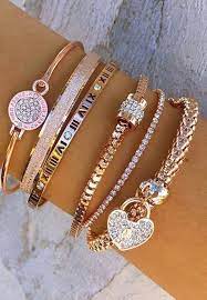 Gorgeous Diamond Gold Bracelet Diamondgoldbracelet Rose Gold Charms Fashion Jewelry Women Jewelry