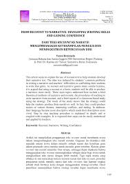 Pdf From Recount To Narrative Developing Writing Skills And Gaining Confidence