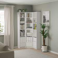 billy تشكيلة خزانة كتب حل للركن أبيض ikea