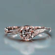 Twist Design Fake Diamond Engagement Ring Rose Engagement Ring White Gold Rings Infinity Ring Wedding