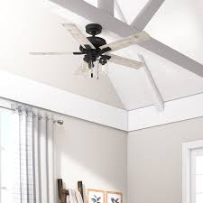 Wall control, remote control, extensions 30, 60, 120 and 180 cm. Hunter Fan 44 Hartland 5 Blade Standard Ceiling Fan With Pull Chain And Light Kit Included Reviews Wayfair