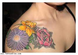 Daffodil Marigold Violet Tattoo Google Search Birth Flower Tattoos Violet Tattoo Flower Tattoo Shoulder