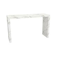 The round, smooth tabletop is accented by a faux marble design as each chair features an upholstered seat. Parsons Bar Table White Marble Event Trade Show Furniture Rental