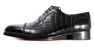 IVAN TROY/Ali Black Crocodile Print Italian Mens Dress Shoes/Made in Italy/ 