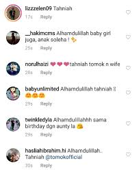 Terbaru, di laman instagram pu abu telah memuatnaik satu ucapan 'sweet' yang ditujukan. Tahniah Buat Tomok Dikurniakan Cahaya Mata Perempuan Oren Laici