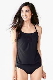 Women S Beach Living Blouson Tankini Swimsuit Top From Lands End Womens Tankini Tops Swimsuits Tankini Swimsuit Top