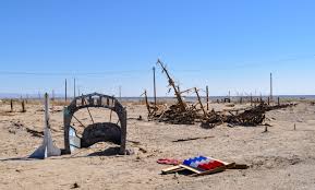 The salton sea is the largest body of water in california, home to the second most diverse group of birds in america and it exists. Whittled Rotted And Abandoned How Bombay Beach Has Gone From Apocalyptic Wasteland To Offbeat Art Hub Roadtrippers