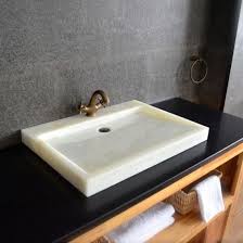 white onyx natural stone vessel