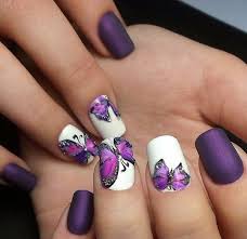 The pink & purple butterfly manicure 🦋. Colorful Summer Nails Ideas Adorable Butterfly Nail Art Designs
