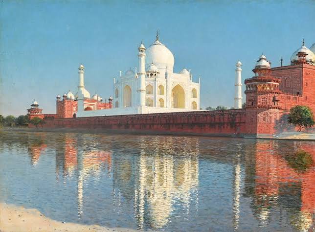 Taj Mahal Mausoleum, Agra - Artvee