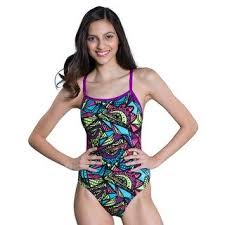 womens dolfin competitive printed one piece swimsuit swim