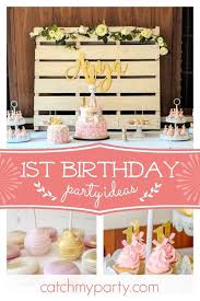 1st Birthday Party Decorations At Home India Take A Look Gorgeous Rustic Boho 1st Birthday Party The Dessert Table Is So Pretty Wedding Celebrations Party Boho Birthday Party Girls Birthday Party Themes